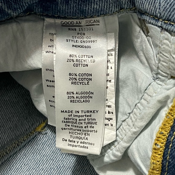 Good American Denim Straight Leg Pants Good 90's Duster In Indigo Size 2/26 - Picture 7 of 9